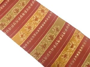 横段に花更紗模様織出し袋帯